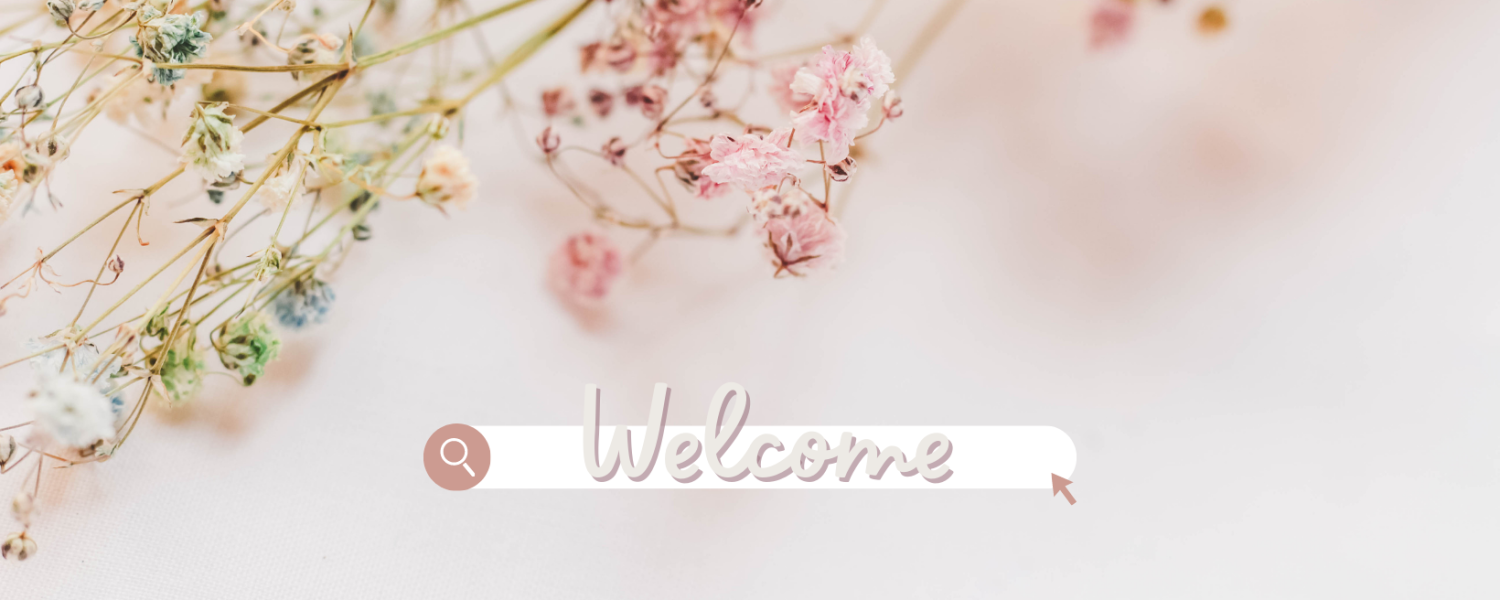 Photo-fleurs sechées et texte - welcome